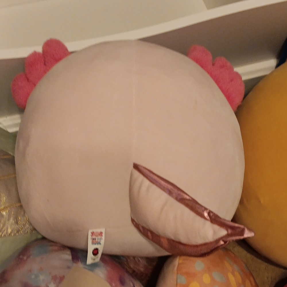 Girl Scout Award Pink and Yellow Axolotl Plush - Picture 2 of 3